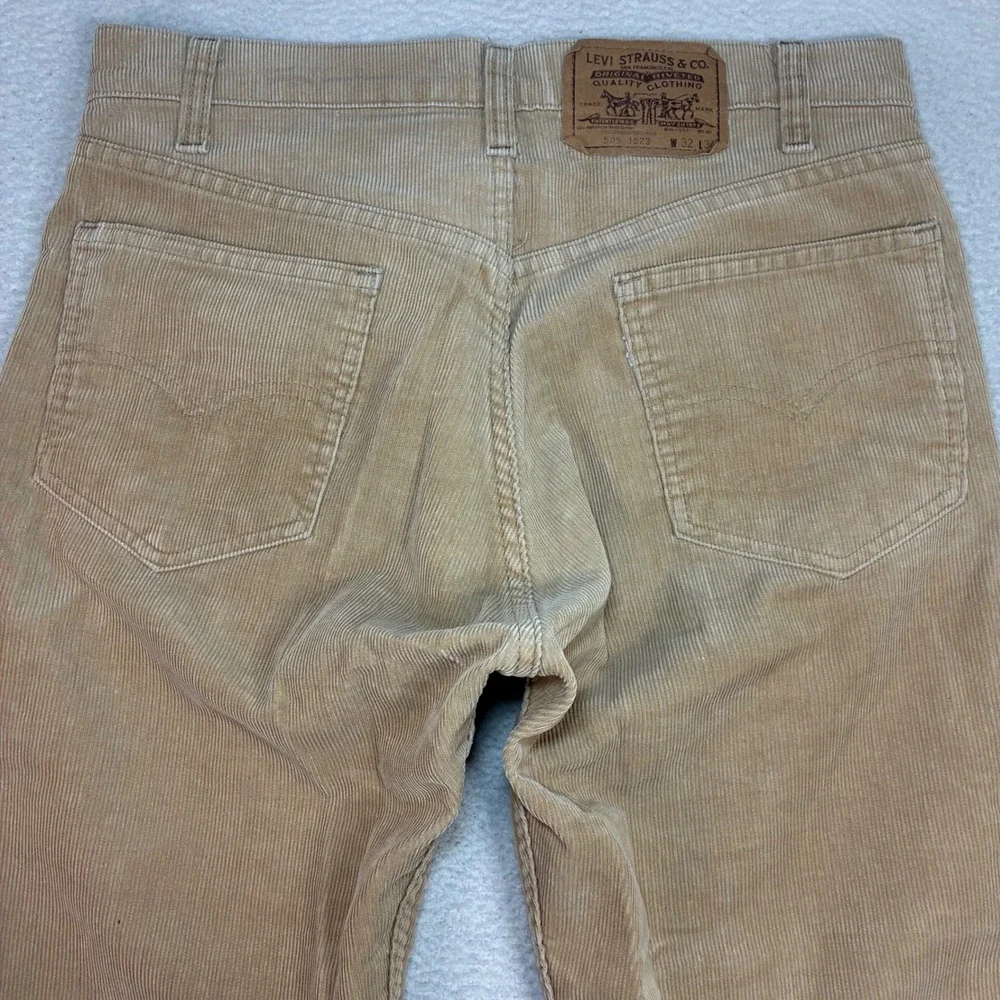 Vintage Levis 505 Corduroy Pants Men 32x34 Brown Straight Preppy 80s Made USA